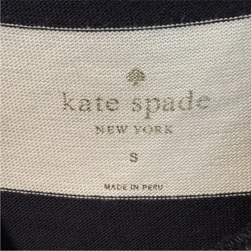 Kate‎ Spade Black Ivory Cotton Striped Dress Womens Size Small (653)